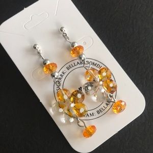 NWT SULVER TANGERINE FLOWER STUD EARRINGS